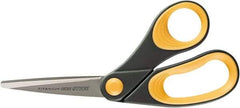 Ability One - 4" LOC, 8" OAL Titanium Scissors - Ambidextrous, Straight Handle, For Sticky Residues - Makers Industrial Supply