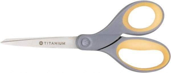 Ability One - 4" LOC, 7" OAL Titanium Scissors - Ambidextrous, Straight Handle, For Sticky Residues - Makers Industrial Supply