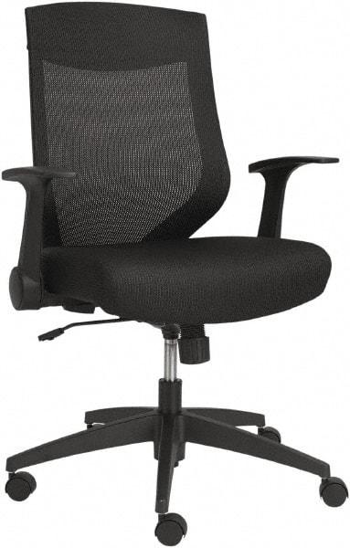 ALERA - 36-5/8 to 42-7/8" High Mid Back Chair - 26" Wide x 22-1/2" Deep, Fabric Mesh Seat, Black - Makers Industrial Supply