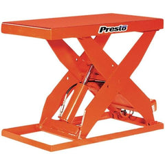 Presto Lifts - 6,000 Lb Capacity Hydraulic Scissor Lift - 7-1/4" to 43" Lift Height, 48" Platform Length x 24" Platform Width, 24" OAL - Makers Industrial Supply