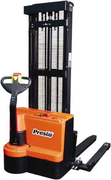 Presto Lifts - 2,200 Lb Capacity, 125" Lift Height, Battery Operated Power Stocker Lift - Makers Industrial Supply