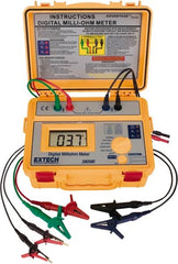 Extech - Digital LCD Display, 0.002 Megohm Electrical Insulation Resistance Tester & Megohmmeter - Powered by AA Battery - Makers Industrial Supply