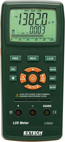 Extech - LCR200, Digital Passive Component LCR Multimeter - 200 mOhm, Measures Capacitance, Resistance - Makers Industrial Supply