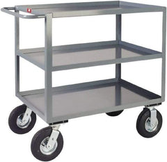 Jamco - 1,200 Lb Capacity, 30" Wide x 48" Long x 39" High Heavy Duty Service Cart - 3 Shelf, Steel - Makers Industrial Supply