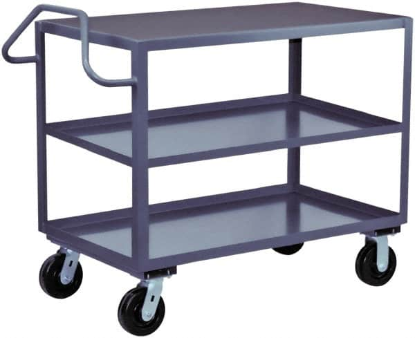 Jamco - 2,400 Lb Capacity, 24" Wide x 30" Long x 36" High Heavy Duty Service Cart - 3 Shelf, Steel - Makers Industrial Supply