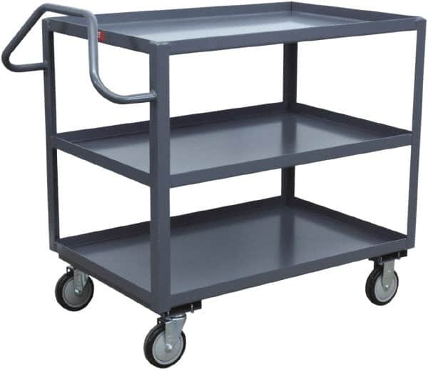 Jamco - 1,200 Lb Capacity, 24" Wide x 48" Long x 35" High Heavy Duty Service Cart - 3 Shelf, Steel - Makers Industrial Supply