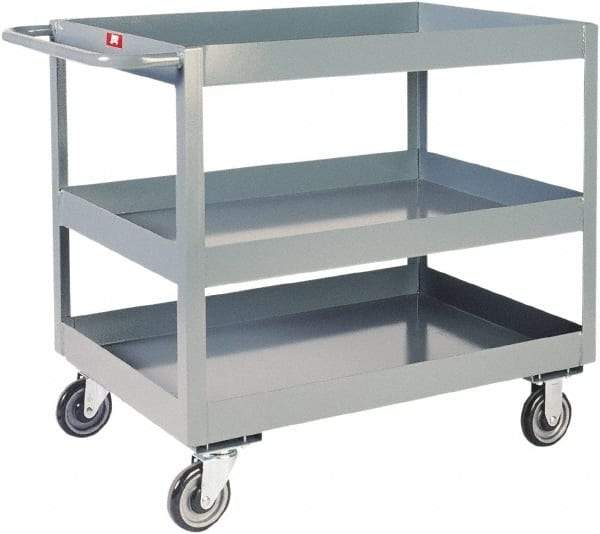 Jamco - 1,200 Lb Capacity, 48" Wide x 24" Long x 39" High Deep Shelf Cart - 3 Shelf, Steel - Makers Industrial Supply