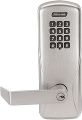 Schlage - Push-button Lock Lever Lockset for 1-3/4 to 2-1/8" Thick Doors - Exact Industrial Supply