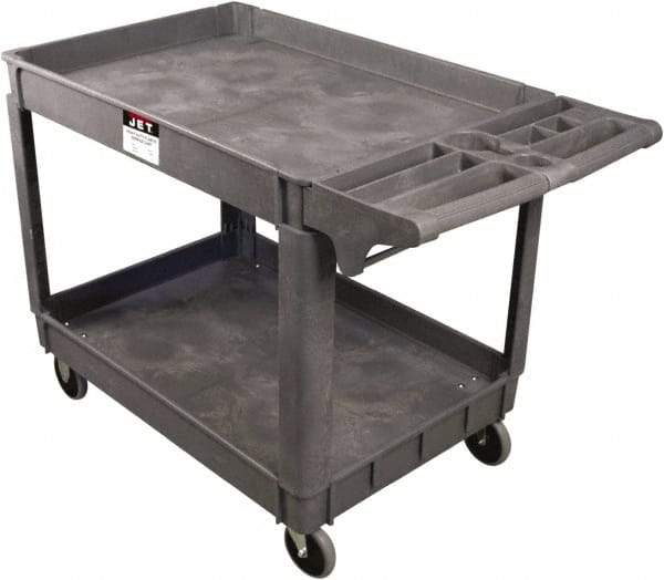 Jet - 550 Lb Capacity, 25-1/2" Wide x 46" Long x 33-1/2" High Standard Utility Cart - 2 Shelf, Plastic - Makers Industrial Supply