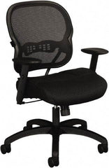 Basyx - 41-3/4" High Mid Back Chair - 27-3/8" Wide x 26-3/8" Deep, Padded Mesh Seat, Black - Makers Industrial Supply