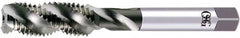 OSG - M16x2.00 Metric, 3 Flute, 50° Helix, Semi-Bottoming Chamfer, Bright Finish, High Speed Steel Spiral Flute STI Tap - Right Hand Flute, 4-1/4" OAL, 0.59" Shank Diam, 2" Thread Length, 6H Class of Fit, Series S109 - Exact Industrial Supply