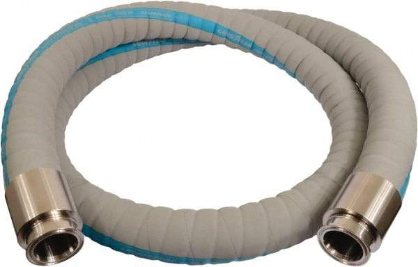 Continental ContiTech - 3" Inside x 3.59" Outside Diam, 220°F, Tri-Clovers Food & Beverage Hose - 4-1/2" Bend Radius, Gray, 20' Long, 200 Max psi, 29 Vacuum Rating - Makers Industrial Supply