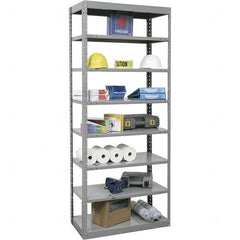 Hallowell - 8 Shelf Starter Heavy-Duty Open Steel Shelving - 400 Lb Capacity, 48" Wide x 87" High x 12" Deep, Gray - Makers Industrial Supply