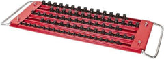 Value Collection - 76 Piece Capacity Locking Socket Organizer Tray - 1/4, 3/8 & 1/2" Drive, Red - Makers Industrial Supply