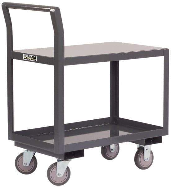 Durham - 1,200 Lb Capacity, 24" Wide x 48" Long x 36" High Standard Utility Cart - 2 Shelf, Steel - Makers Industrial Supply