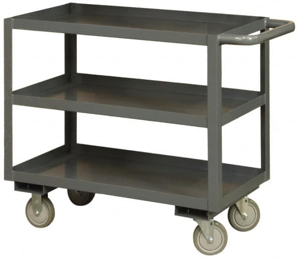 Durham - 1,200 Lb Capacity, 24" Wide x 36" Long x 37-5/8" High Heavy Duty Service Cart - 3 Shelf, Steel - Makers Industrial Supply