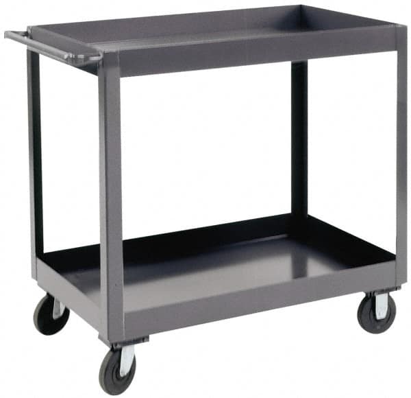 Durham - 1,200 Lb Capacity, 18" Wide x 36" Long x 37-5/8" High Heavy Duty Service Cart - 2 Shelf, Steel - Makers Industrial Supply