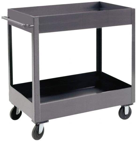 Durham - 1,200 Lb Capacity, 18" Wide x 30" Long x 37-5/8" High Heavy Duty Service Cart - 2 Shelf, Steel - Makers Industrial Supply