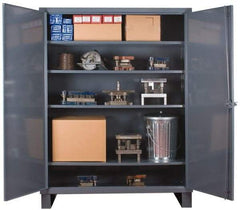 Durham - 4 Shelf Locking Storage Cabinet - Steel, 60" Wide x 18" Deep x 78" High - Makers Industrial Supply