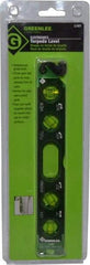 Greenlee - Magnetic 8-1/2" Long 4 Vial Torpedo Level - Aluminum, Green, 1 0°, 1 30°, 1 45° & 1 90° Vials - Makers Industrial Supply