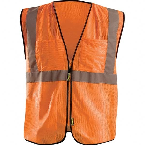 OccuNomix - Size 4X/5X L HI-Vis Orange Mesh Surveyor's High Visibility Vest - Makers Industrial Supply