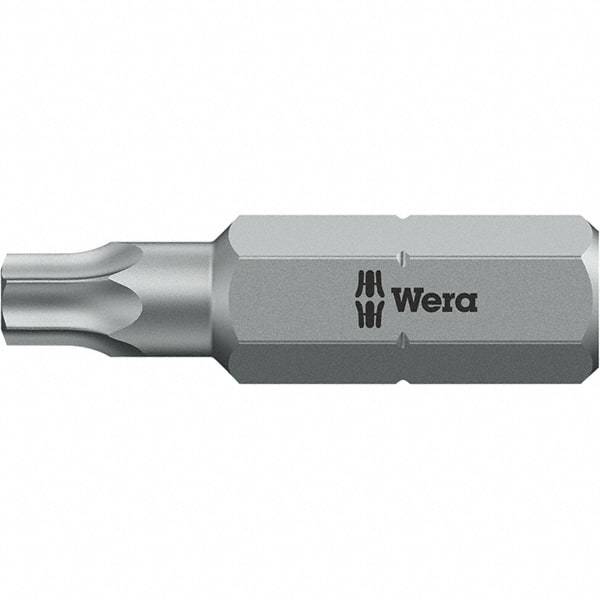 Wera - 1/4" Drive T1 Torx Screwdriver Bit - 1" OAL, Insert Bit - Makers Industrial Supply