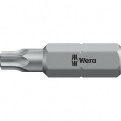 Wera - 1/4" Drive T1 Torx Screwdriver Bit - 1" OAL, Insert Bit - Makers Industrial Supply