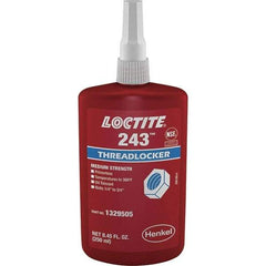 Loctite - 250 mL Bottle, Blue, Medium Strength Liquid Threadlocker - Series 243, 24 hr Full Cure Time, Hand Tool, Heat Removal - Makers Industrial Supply