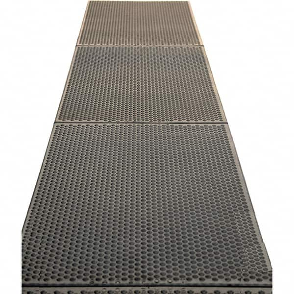 Barefoot - 2' Long x 3' Wide, Dry/Wet Environment, Anti-Fatigue Matting - Black, EPDM Rubber with EPDM Rubber Base - Makers Industrial Supply