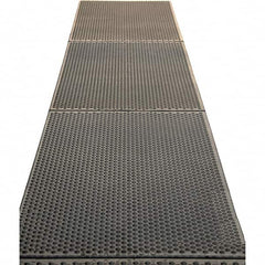 Barefoot - 3' Long x 4' Wide, Dry/Wet Environment, Anti-Fatigue Matting - Black, EPDM Rubber with EPDM Rubber Base - Makers Industrial Supply