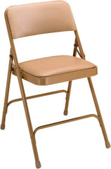 NPS - 18-3/4" Wide x 20-1/4" Deep x 29-1/2" High, Vinyl Folding Chair with Vinyl Padded Seat - French Beige - Makers Industrial Supply