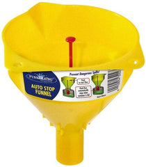 Funnel King - 16 oz Capacity Polypropylene Funnel - 5" Mouth OD, 1" Tip OD, 1-1/4" Straight Spout, Yellow - Makers Industrial Supply