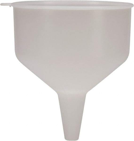 Funnel King - 144 oz Capacity Polyethylene Funnel - 9" Mouth OD, 1-1/8" Tip OD, 3-1/2" Straight Spout, Natural - Makers Industrial Supply