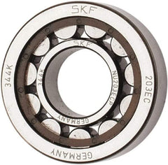 SKF - 17mm Bore Diam, 40mm Outside Diam, 12mm Wide Cylindrical Roller Bearing - 17,200 N Dynamic Capacity, 14,300 Lbs. Static Capacity - Makers Industrial Supply