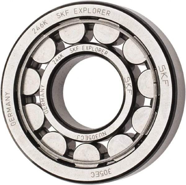 SKF - 25mm Bore Diam, 62mm Outside Diam, 17mm Wide Cylindrical Roller Bearing - 40,200 N Dynamic Capacity, 36,500 Lbs. Static Capacity - Makers Industrial Supply