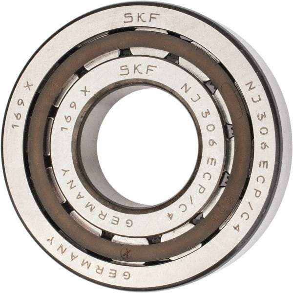 SKF - 30mm Bore Diam, 72mm Outside Diam, 19mm Wide Cylindrical Roller Bearing - 51,200 N Dynamic Capacity, 48,000 Lbs. Static Capacity - Makers Industrial Supply