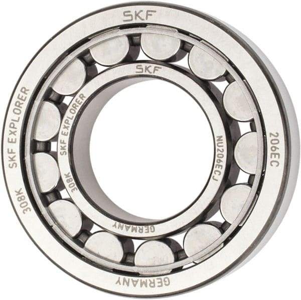 SKF - 30mm Bore Diam, 62mm Outside Diam, 16mm Wide Cylindrical Roller Bearing - 38,000 N Dynamic Capacity, 36,500 Lbs. Static Capacity - Makers Industrial Supply