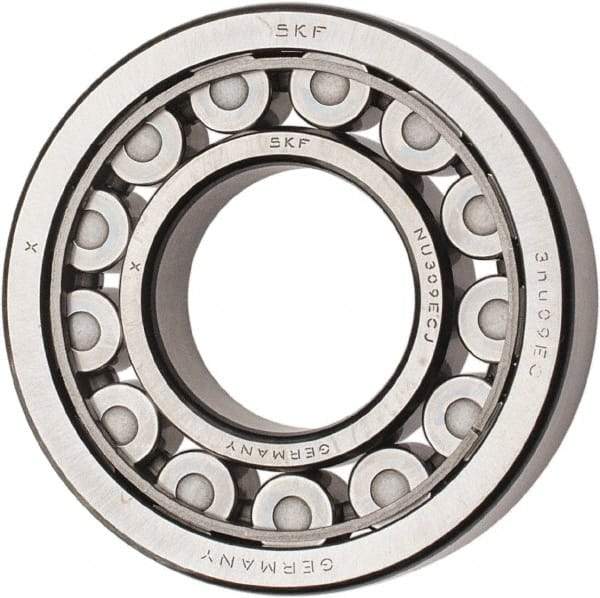 SKF - 45mm Bore Diam, 100mm Outside Diam, 25mm Wide Cylindrical Roller Bearing - 99,000 N Dynamic Capacity, 100,000 Lbs. Static Capacity - Makers Industrial Supply