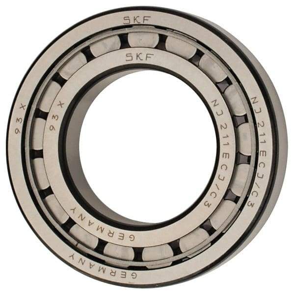 SKF - 55mm Bore Diam, 100mm Outside Diam, 21mm Wide Cylindrical Roller Bearing - 84,200 N Dynamic Capacity, 95,000 Lbs. Static Capacity - Makers Industrial Supply