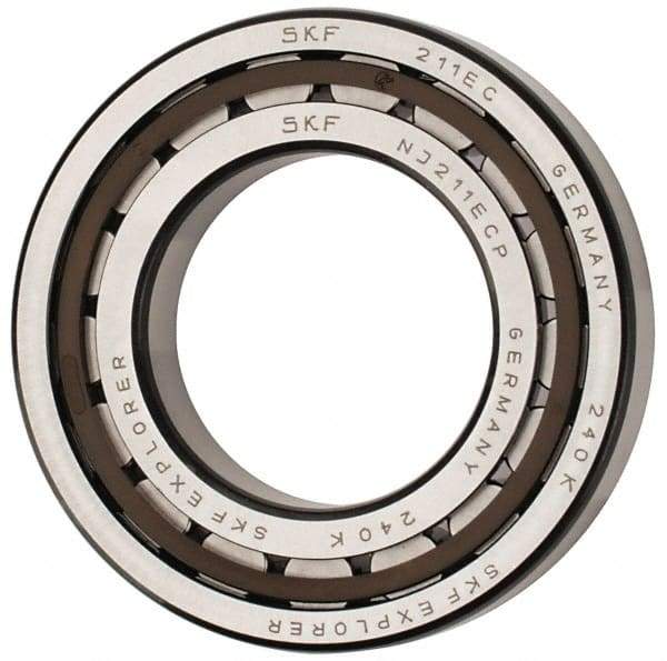 SKF - 55mm Bore Diam, 100mm Outside Diam, 21mm Wide Cylindrical Roller Bearing - 84,200 N Dynamic Capacity, 95,000 Lbs. Static Capacity - Makers Industrial Supply