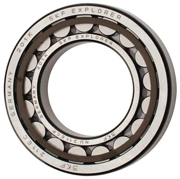 SKF - 55mm Bore Diam, 100mm Outside Diam, 21mm Wide Cylindrical Roller Bearing - 84,200 N Dynamic Capacity, 95,000 Lbs. Static Capacity - Makers Industrial Supply