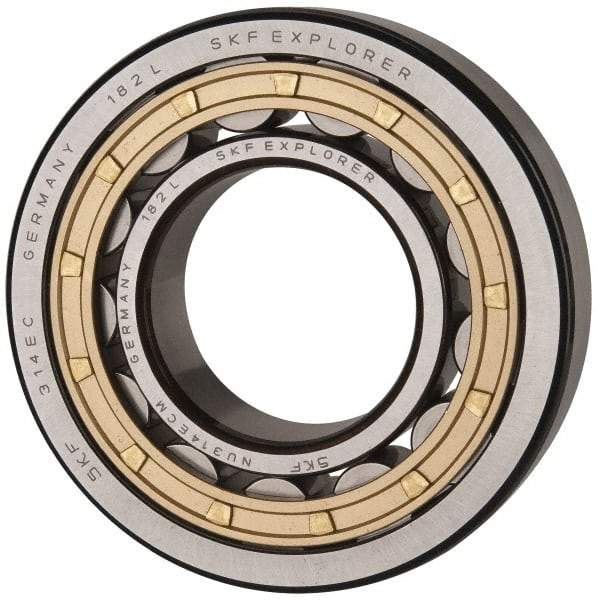 SKF - 70mm Bore Diam, 150mm Outside Diam, 35mm Wide Cylindrical Roller Bearing - 205,000 N Dynamic Capacity, 228,000 Lbs. Static Capacity - Makers Industrial Supply