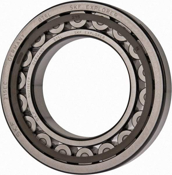 SKF - 75mm Bore Diam, 130mm Outside Diam, 25mm Wide Cylindrical Roller Bearing - 130,000 N Dynamic Capacity, 156,000 Lbs. Static Capacity - Makers Industrial Supply