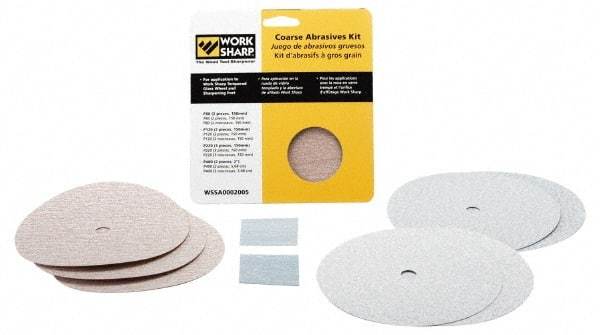 Work Sharp - 6 Inch Outside Diameter 9 Piece Abrasives Kit - P80, P120, P220, P400 Grit, Work Sharp 2000 and 3000 Machine Compatible - Makers Industrial Supply