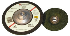 3M - 36 Grit, 7" Wheel Diam, 1/8" Wheel Thickness, Type 27 Depressed Center Wheel - Makers Industrial Supply