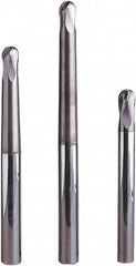 Seco - 8mm Diam, 8mm LOC, 4 Flute Solid Carbide Ball End Mill - MEGA-64 Finish, Single End, 85mm OAL, 8mm Shank Diam, Spiral Flute - Makers Industrial Supply