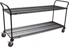 Value Collection - 800 Lb Capacity, 18" Wide x 36" Long x 39" High Wire Cart - 2 Shelf, Steel, Swivel Casters - Makers Industrial Supply