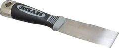 Hyde Tools - 1-1/2" Wide Chisel Edge Blade Stainless Steel Putty Knife - Flexible, Cushioned Grip Polypropylene Handle, 8" OAL - Makers Industrial Supply