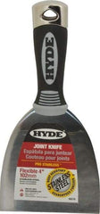 Hyde Tools - 4" Wide Stainless Steel Putty Knife - Flexible, Cushioned Grip / Hammerhead Polypropylene Handle, 8" OAL - Makers Industrial Supply