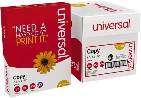 UNIVERSAL - 8-1/2" x 11" White Copy Paper - Use with Laser Printers, Copiers, Plain Paper Fax Machines - Makers Industrial Supply